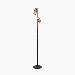 Pacific Lifestyle Black And Rose Gold Metal Led Floor Lamp - thumbnail 2