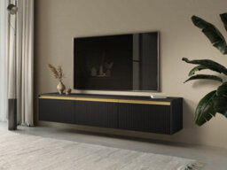 Arte  Sleek Black Royal Tv Cabinet H42Cm W182Cm D39Cm - Modern Storage Solution - thumbnail 3