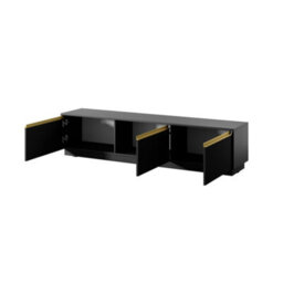 Arte  Sleek Black Royal Tv Cabinet H42Cm W182Cm D39Cm - Modern Storage Solution - thumbnail 2