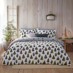 Furn. Evergreen 100% Brushed Cotton Duvet Cover Set, Single, Green - thumbnail 1