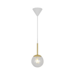 Nordlux Chisell Metal Pendant Light Swirl Glass Brass,mains - thumbnail 2