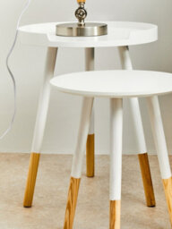 Orsina Stylish And Elegant Design Set Of Two White Round Side Tables, Durable And Sturdy Side Tables, Small Tables - thumbnail 7