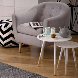 Orsina Stylish And Elegant Design Set Of Two White Round Side Tables, Durable And Sturdy Side Tables, Small Tables - thumbnail 2