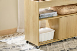 Sobuy Fbt152-N, Mobile Storage Cabinet Sofa Side Table End Table File Cabinet, Wood Veneer,w30Xd70Xh60 - thumbnail 4