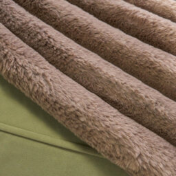 OHS Jumbo Faux Fur Fleece Throw Ribbed Fluffy Blanket - thumbnail 2