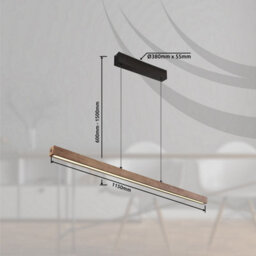 Luminosa Lighting Luminosa Olivus Bar Pendant Ceiling Light Matt Black Led Dimmable 3000K Touch Dimmer - thumbnail 8