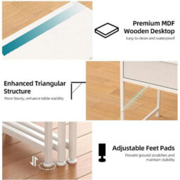 L Shaped Computer Desk 100Cm White Modern Reversible Corner Office Study - thumbnail 5