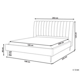 Beliani Bed Velvet Marville 180 X 200 Cm (Eu Super King) Sand Beige - thumbnail 3