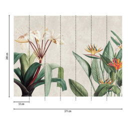 As Creation Bricoflor Non-Woven Wallpaper, Funky Wallpaper, Leaf & Palm, Floral, Jungle & Tropical In Cream, Grey, Green - 3,71 X 2,8 M - thumbnail 3