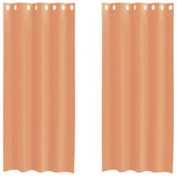 Walplus Voile Curtains With Grommets 2 Pcs Terracotta - thumbnail 2
