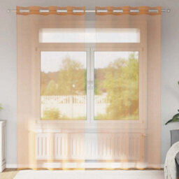 Walplus Voile Curtains With Grommets 2 Pcs Terracotta - thumbnail 1