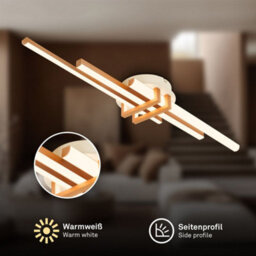 Briloner Modern Led Ceiling Light Flush Living Room Lamp Warm White Bedroom 21W, 2400Lm Coffee - thumbnail 2
