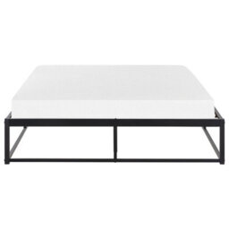 Wyld and Coco Ironline Black Metal Bed Frame Double 4Ft6 - Powder-Coated Iron With Solid Wood Slats, No Headboard - thumbnail 3