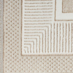 Ivory Bordered Polyester Modern Soft Bedroom, Livingroom Rug - 119Cm X 180Cm - thumbnail 6