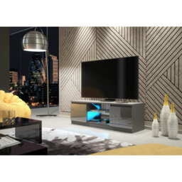 Creative Furniture Aura Tv Unit 120Cm - Dark Grey With Gloss Doors And Led Lights - thumbnail 6