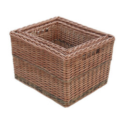 Red Hamper L006/home Wicker Set Of 3 Somerset Rectangular Log Baskets - thumbnail 2