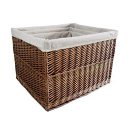 Red Hamper L006/home Wicker Set Of 3 Somerset Rectangular Log Baskets - thumbnail 1
