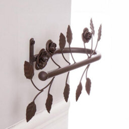 Dibor Set Of 2 Brown Rose Cast Iron Curtain Hold Backs Vintage Style Floral Leaf Tie Backs Curtain Holder - thumbnail 3