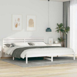 Berkfield Modern With Headboard White 200 X 210 Cm Solid Pine Wood - thumbnail 2