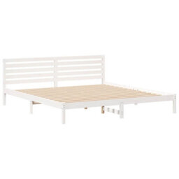 Berkfield Modern With Headboard White 200 X 210 Cm Solid Pine Wood