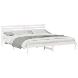 Berkfield Modern With Headboard White 200 X 210 Cm Solid Pine Wood - thumbnail 3