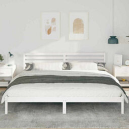 Berkfield Modern With Headboard White 200 X 210 Cm Solid Pine Wood - thumbnail 4