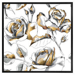"Andrew Lee Golden Roses (Picutre Frame) / 20X20"" / Oak" - thumbnail 9