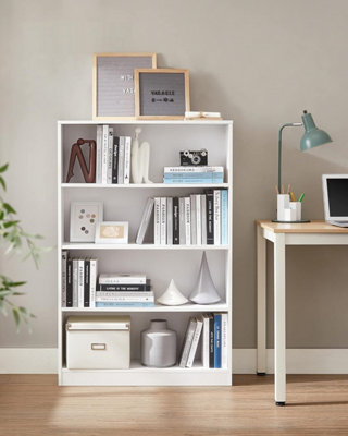 Songmics 4 Tier Bookcase With Adjustable Shelves, Children's Bookshelf And Storage Unit, Shelving Unit And Rack, White - image 1