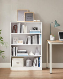 Songmics 4 Tier Bookcase With Adjustable Shelves, Children's Bookshelf And Storage Unit, Shelving Unit And Rack, White - thumbnail 1