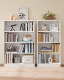Songmics 4 Tier Bookcase With Adjustable Shelves, Children's Bookshelf And Storage Unit, Shelving Unit And Rack, White - thumbnail 6
