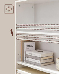 Songmics 4 Tier Bookcase With Adjustable Shelves, Children's Bookshelf And Storage Unit, Shelving Unit And Rack, White - thumbnail 4