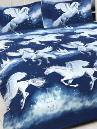 Stardust Unicorn Double Duvet Cover And Pillowcase Set - Navy Blue - thumbnail 2