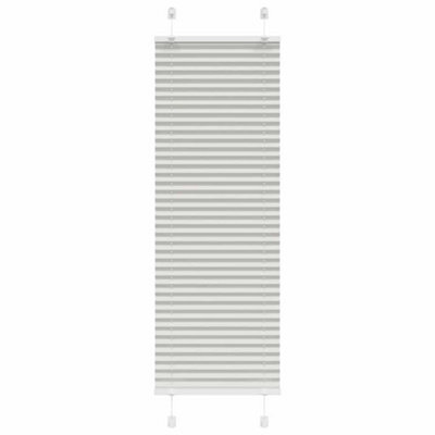 Berkfield Pleated Blind Light Grey 45X100 Cm Fabric Width 44.4 Cm Polyester - image 1