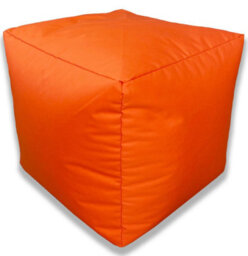 Beautiful Beanbags Beanbag Cube Footstool - Water-Resistant Bean Bag Pouffe For Indoor Or Outdoor Use - Orange - thumbnail 6
