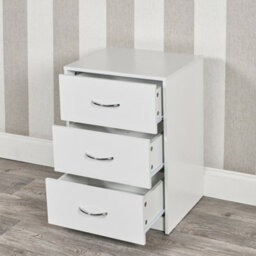 Urbn-Living Urbnliving Height 180Cm 3 Piece Wooden Bedroom Set White Wardrobe Chest Cabinet Bedside Table Clothes Storage - thumbnail 8