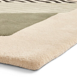Beige Handmade Luxurious Modern Wool Geometric Rug For Bedroom & Living Room-150Cm X 230Cm - thumbnail 5