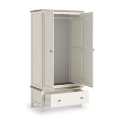 Roseland Furniture Celine Coconut White Oak Top Double Wardrobe - thumbnail 4
