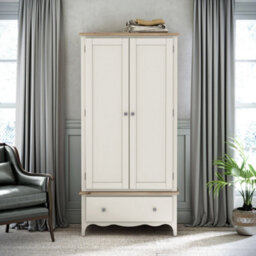 Roseland Furniture Celine Coconut White Oak Top Double Wardrobe - thumbnail 2