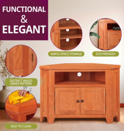 Hallowood Furniture Cotswold Oak 2 Door Corner Tv Unit - thumbnail 4