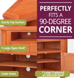 Hallowood Furniture Cotswold Oak 2 Door Corner Tv Unit - thumbnail 5