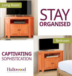 Hallowood Furniture Cotswold Oak 2 Door Corner Tv Unit - thumbnail 6