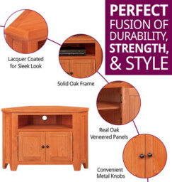 Hallowood Furniture Cotswold Oak 2 Door Corner Tv Unit - thumbnail 2