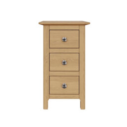 Fwstyle Pair Of 2 Ready Assembled Taberno 3 Drawer Bedside Chest Of Drawers Nightstands Natural Oak (H) 58 (W) 34 (D) 35Cm - thumbnail 6