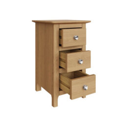 Fwstyle Pair Of 2 Ready Assembled Taberno 3 Drawer Bedside Chest Of Drawers Nightstands Natural Oak (H) 58 (W) 34 (D) 35Cm - thumbnail 5