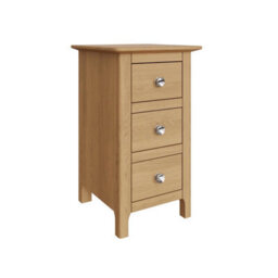 Fwstyle Pair Of 2 Ready Assembled Taberno 3 Drawer Bedside Chest Of Drawers Nightstands Natural Oak (H) 58 (W) 34 (D) 35Cm - thumbnail 4