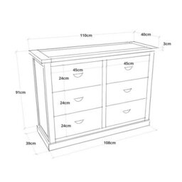 Cabinet Bits Cosenza 6 Drawer Chest Of Drawers Brass Cup Handle - thumbnail 2
