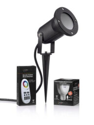 Auraglow Deep Recessed Ip54 Gu10 Holder Garden Spike Light Outdoor Uplighter & Rf Remote Control Colour Changing Led Light - thumbnail 1