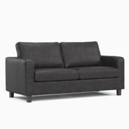 Furnishings For Less UK York Black Faux Leather Boxed Arm Sofa Suite 3 + 2 Sofas - thumbnail 2