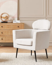 Beliani Armchair Soby Fabric Off-White - thumbnail 2