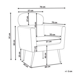Beliani Armchair Soby Fabric Off-White - thumbnail 3